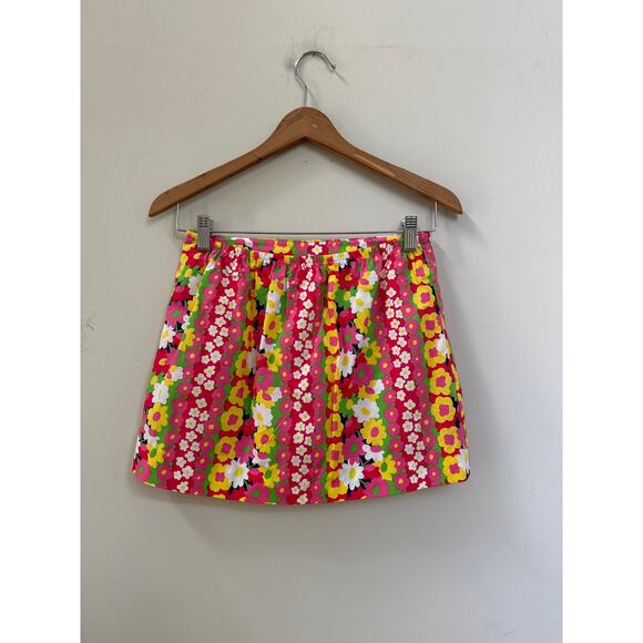 Lilly Pulitzer Girls Skort Size 16 Floral Stripe Preppy Colorful Built In Shorts - Picture 4 of 6